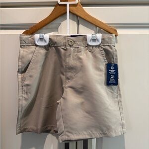 Izod Khaki Flat Front Wicking Shorts